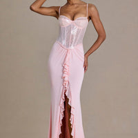 Robe longue Béatrice rose Blossom