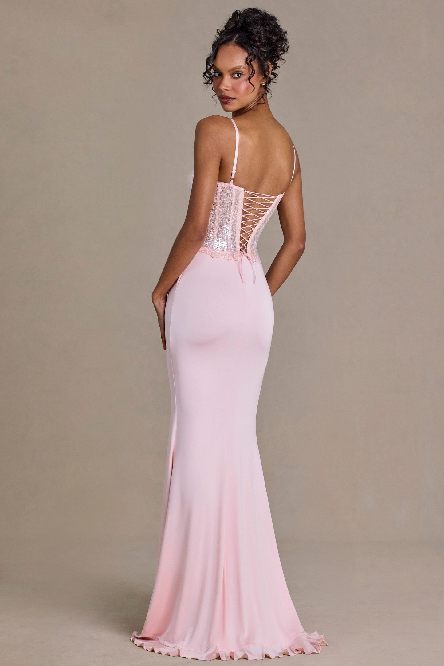 Robe longue Béatrice rose Blossom