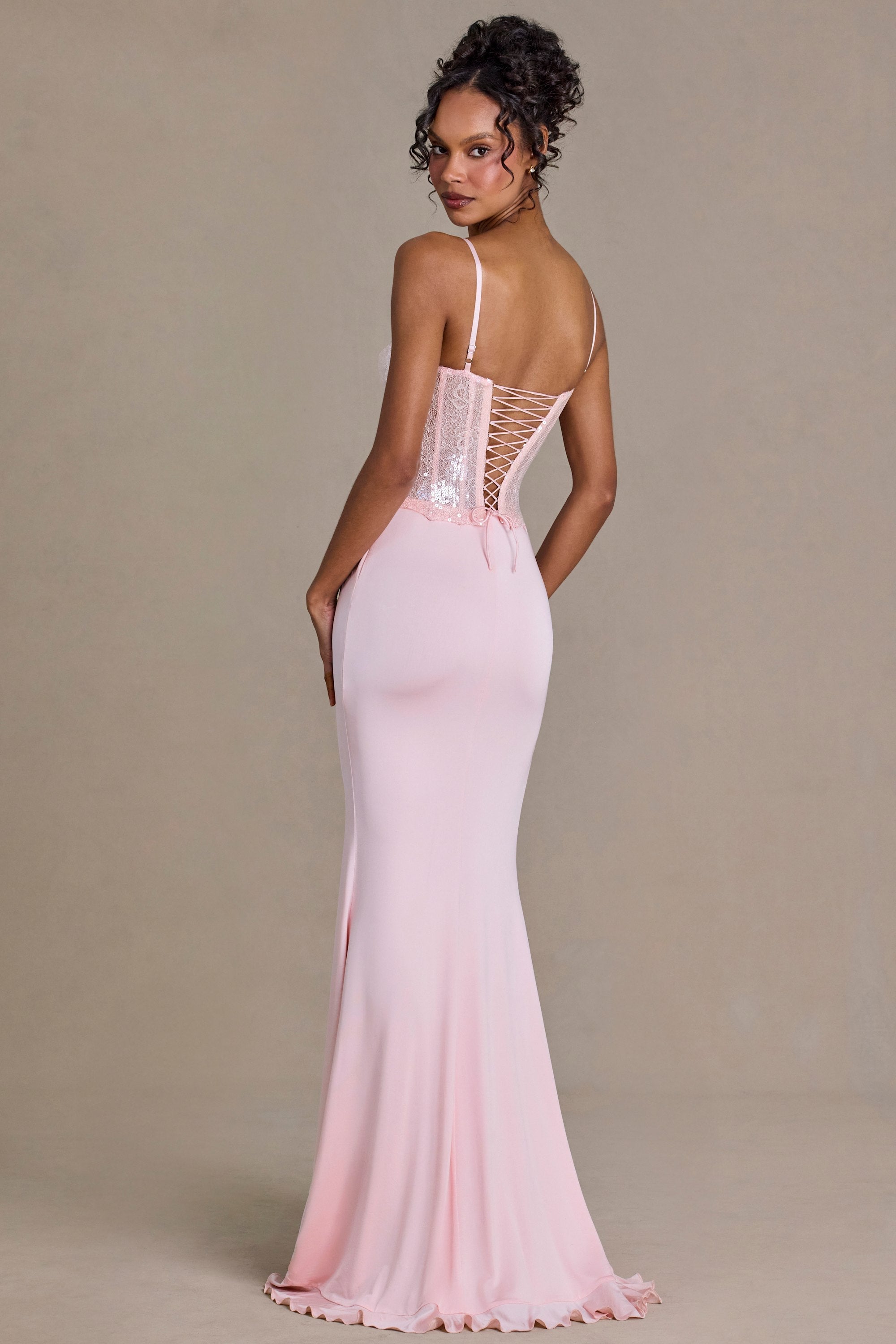 Robe longue Béatrice rose Blossom
