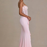 Robe longue Béatrice rose Blossom