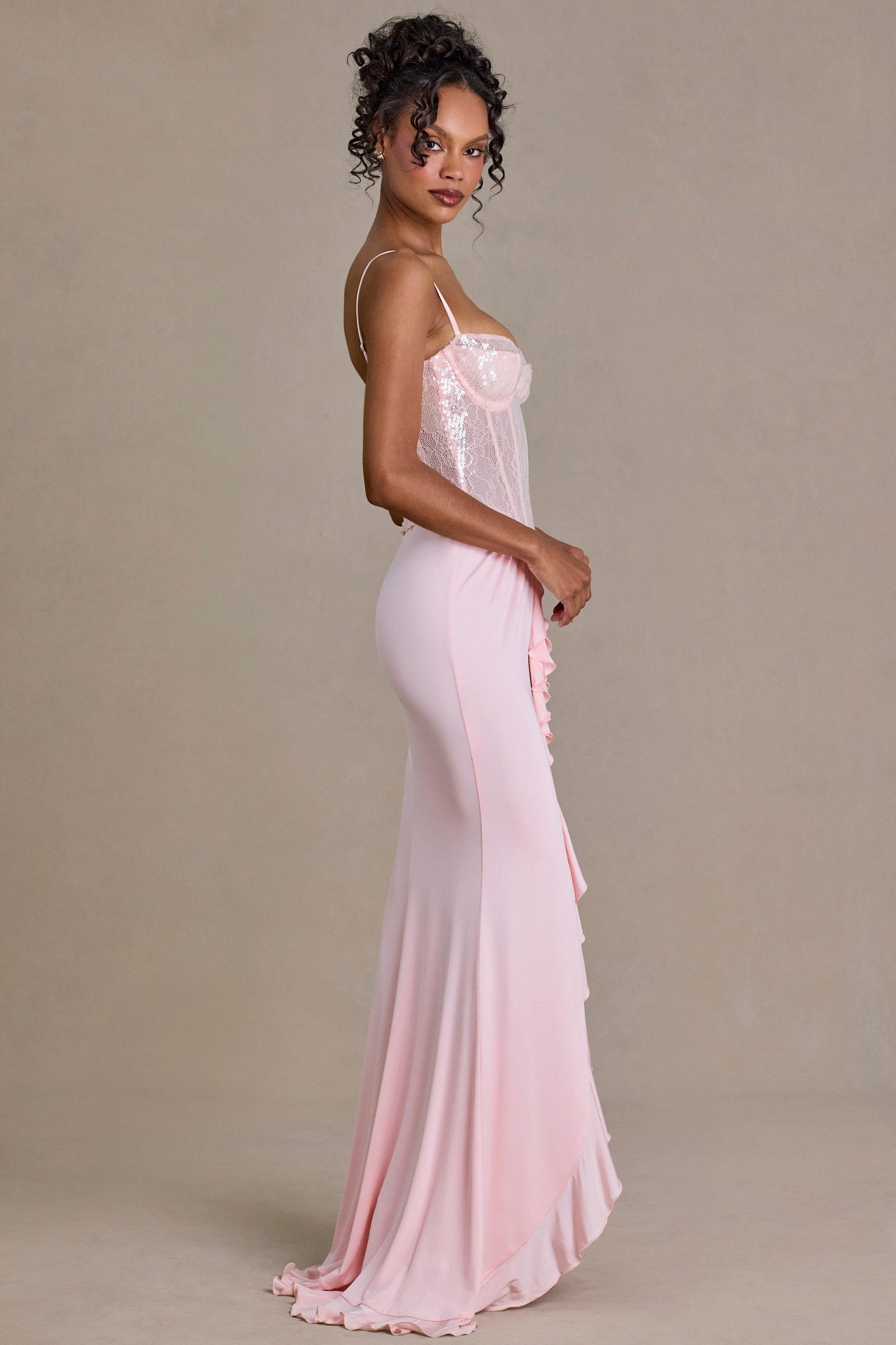 Robe longue Béatrice rose Blossom