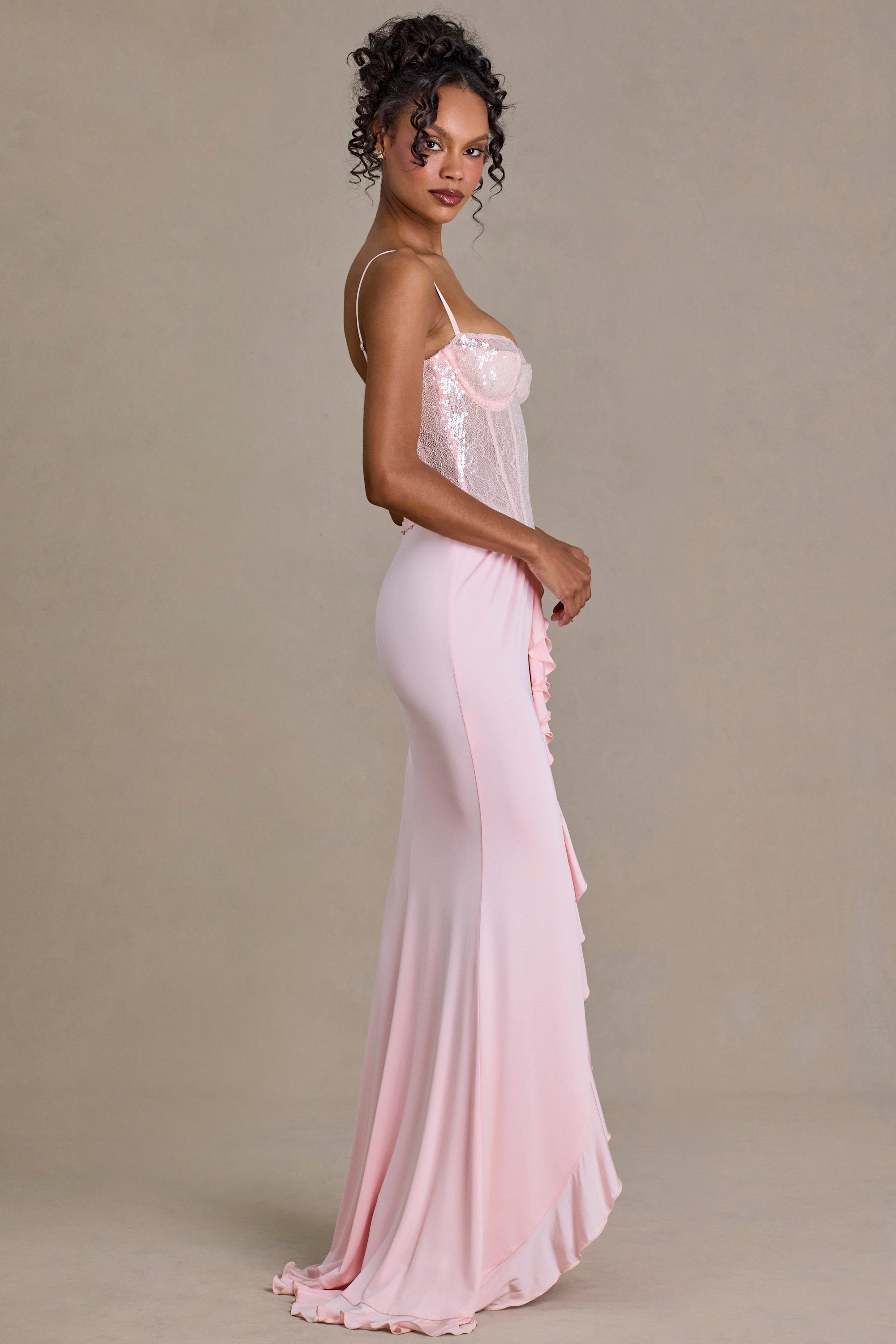 Robe longue Béatrice rose Blossom