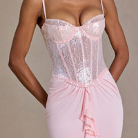 Robe longue Béatrice rose Blossom