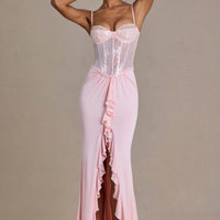 Robe longue Béatrice rose Blossom