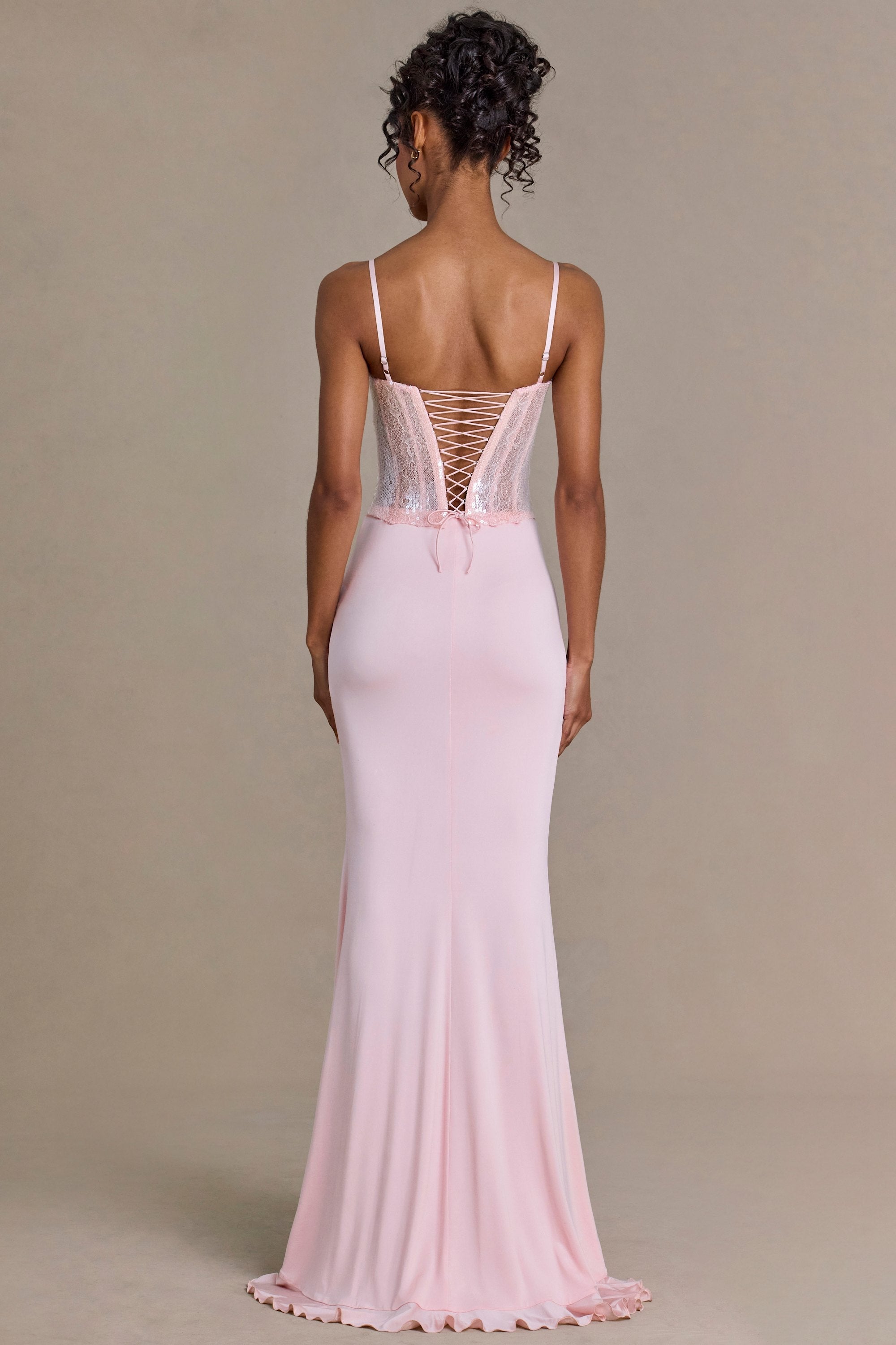 Robe longue Béatrice rose Blossom