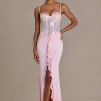 Robe longue Béatrice rose Blossom