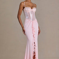 Robe longue Béatrice rose Blossom