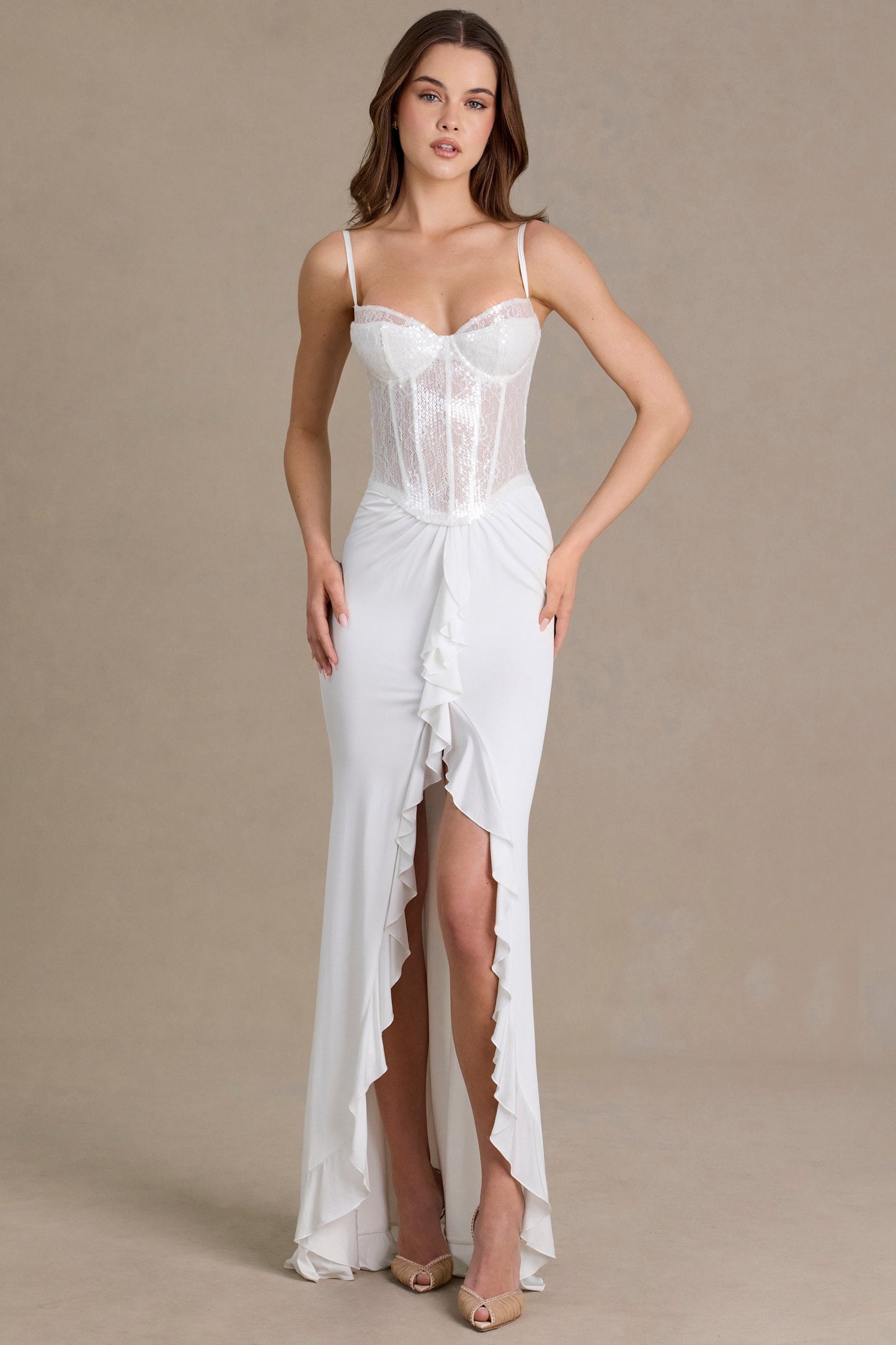 Robe longue Béatrice blanc neige