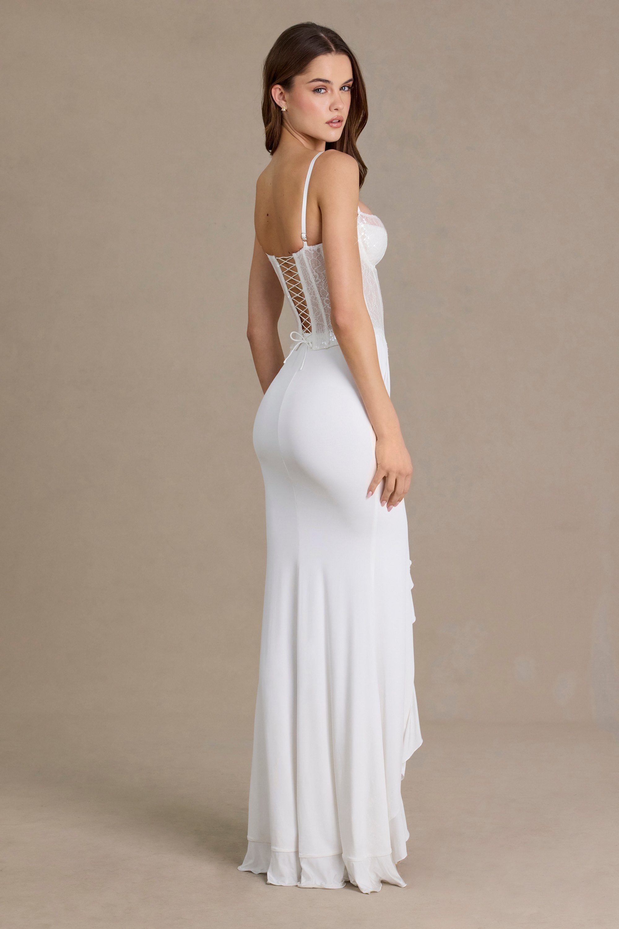 Robe longue Béatrice blanc neige