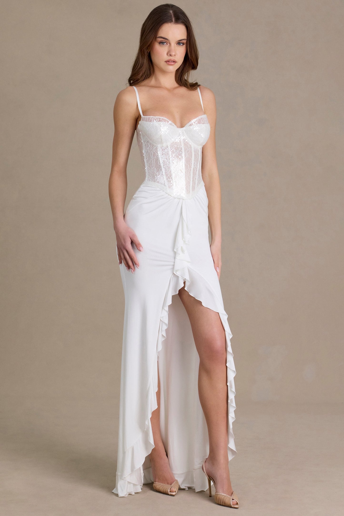 Robe longue Béatrice blanc neige