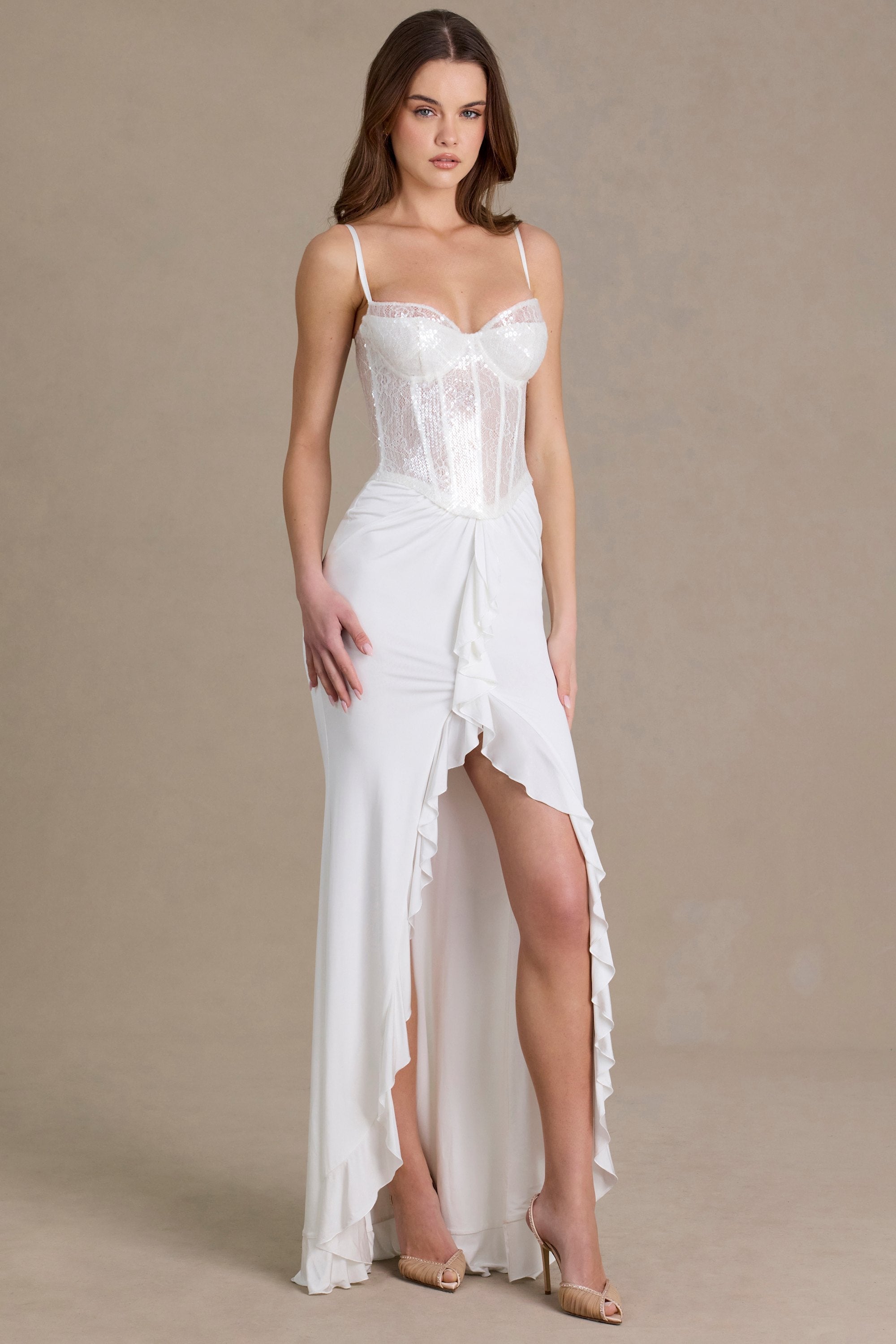 Robe longue Béatrice blanc neige
