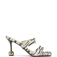 « Zébrure » mules stiletto imprimé zèbre