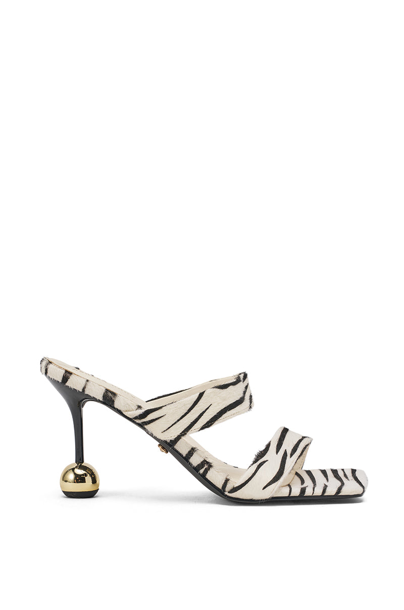 « Zébrure » mules stiletto imprimé zèbre