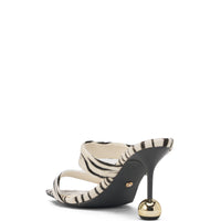 « Zébrure » mules stiletto imprimé zèbre