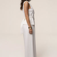 « Costa » — Ensemble Pantalon Tailleur, Blanc