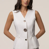 « Costa » — Ensemble Pantalon Tailleur, Blanc