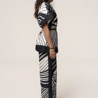 « Sahara » — Ensemble Pantalon Large Graphique, Noir
