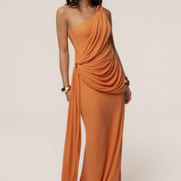 « Mocha » — Robe Portefeuille Drapée, Corail