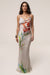 « Éden Tropical » — Robe Longue Fleurie en Satin, Ivoire