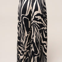 « Oasis Sauvage » — Ensemble Pantalon Large Imprimé, Noir
