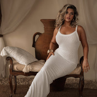« Retour » — Robe Longue Ajustée, Ivoire