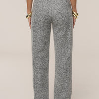 « Ligne Urbaine » — Pantalon Droit en Tweed, Gris Clair