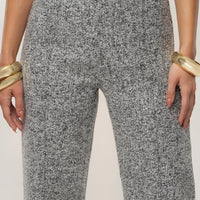 « Ligne Urbaine » — Pantalon Droit en Tweed, Gris Clair