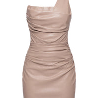 «Éclat monépaule» — robe mini, beige