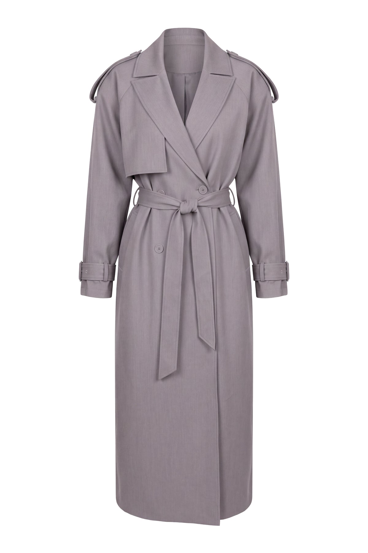 «Trench iconique» — trench long, gris