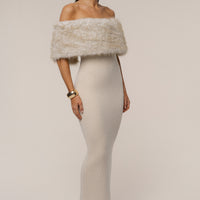 «Éclat givré» — robe longue, taupe.