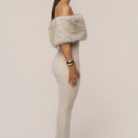 «Éclat givré» — robe longue, taupe.