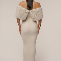 «Éclat givré» — robe longue, taupe.