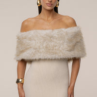 «Éclat givré» — robe longue, taupe.