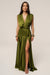 « Amalia » — Robe Longue Satinée, Olive