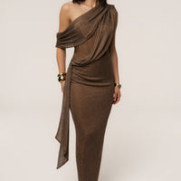 «Cuivre lumineux» — robe longue, bronze métallisée