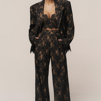 « Étreinte Éternelle » — Pantalon en Dentelle, Noir