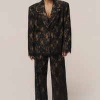 « Étreinte Éternelle » — Pantalon en Dentelle, Noir