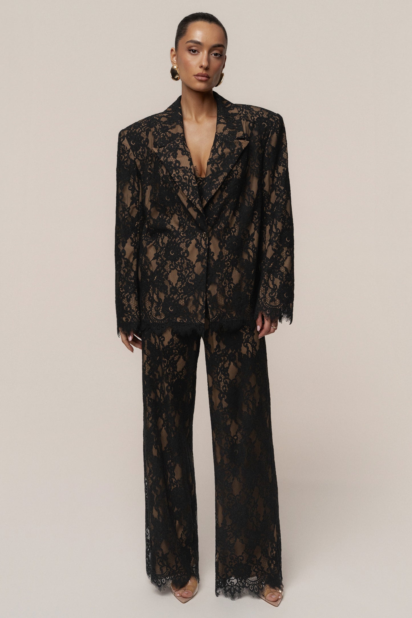 « Étreinte Éternelle » — Pantalon en Dentelle, Noir