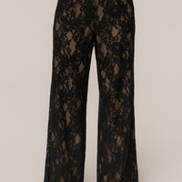 « Étreinte Éternelle » — Pantalon en Dentelle, Noir