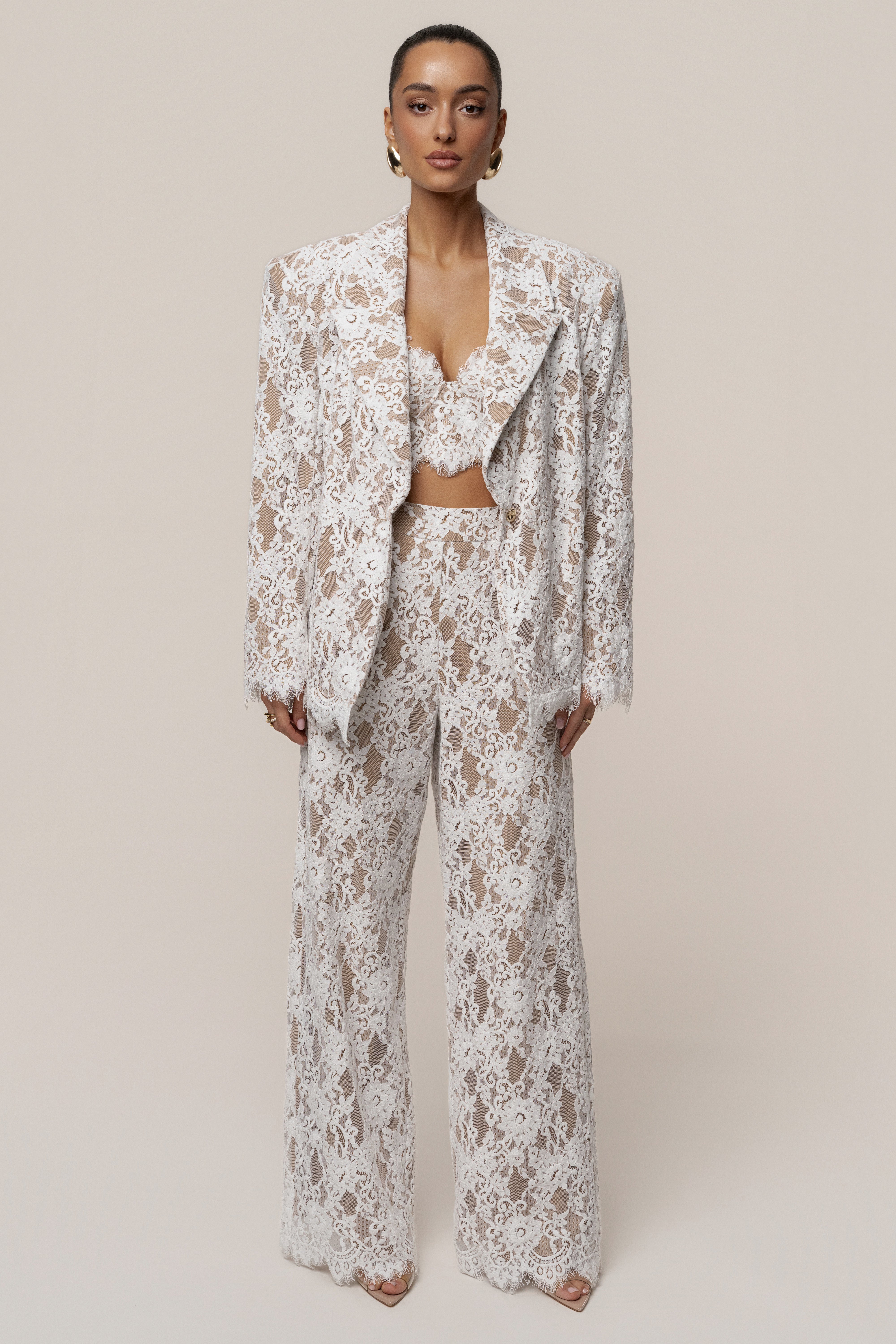 « Dentelle Désirée » — Blazer, Blanc