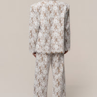 « Étreinte Éternelle » — Pantalon en Dentelle, Blanc