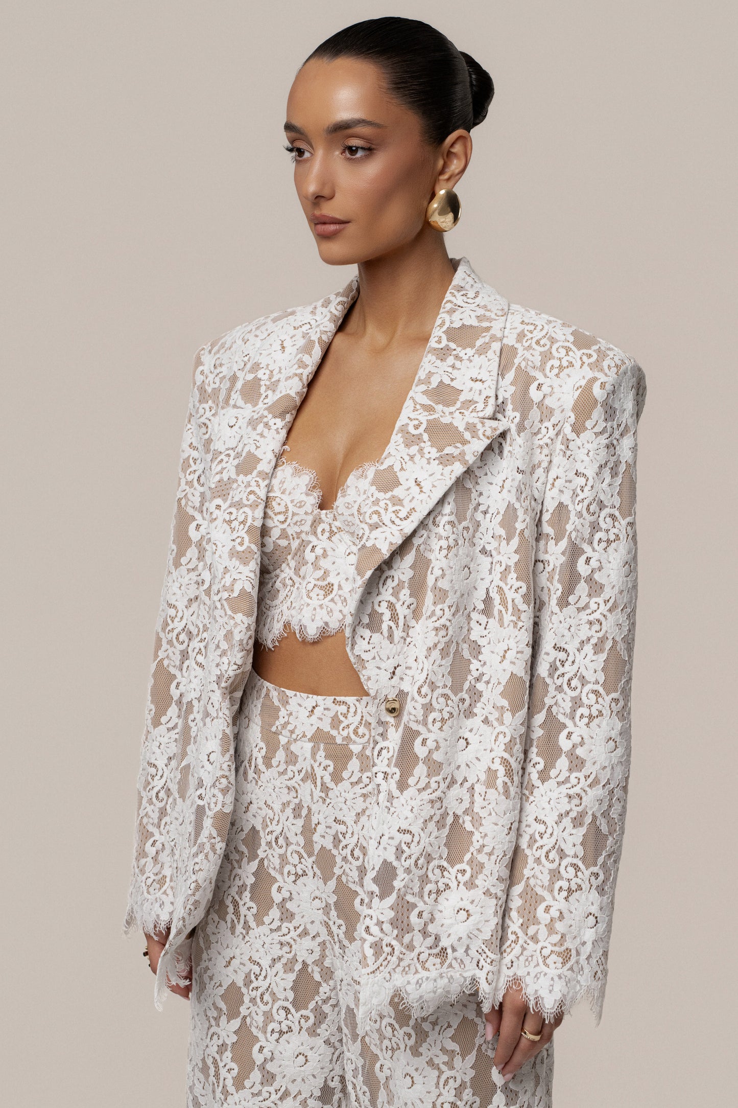 « Dentelle Désirée » — Blazer, Blanc