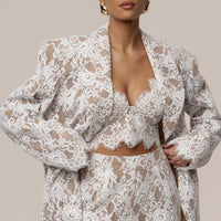 « Dentelle Désirée » — Blazer, Blanc