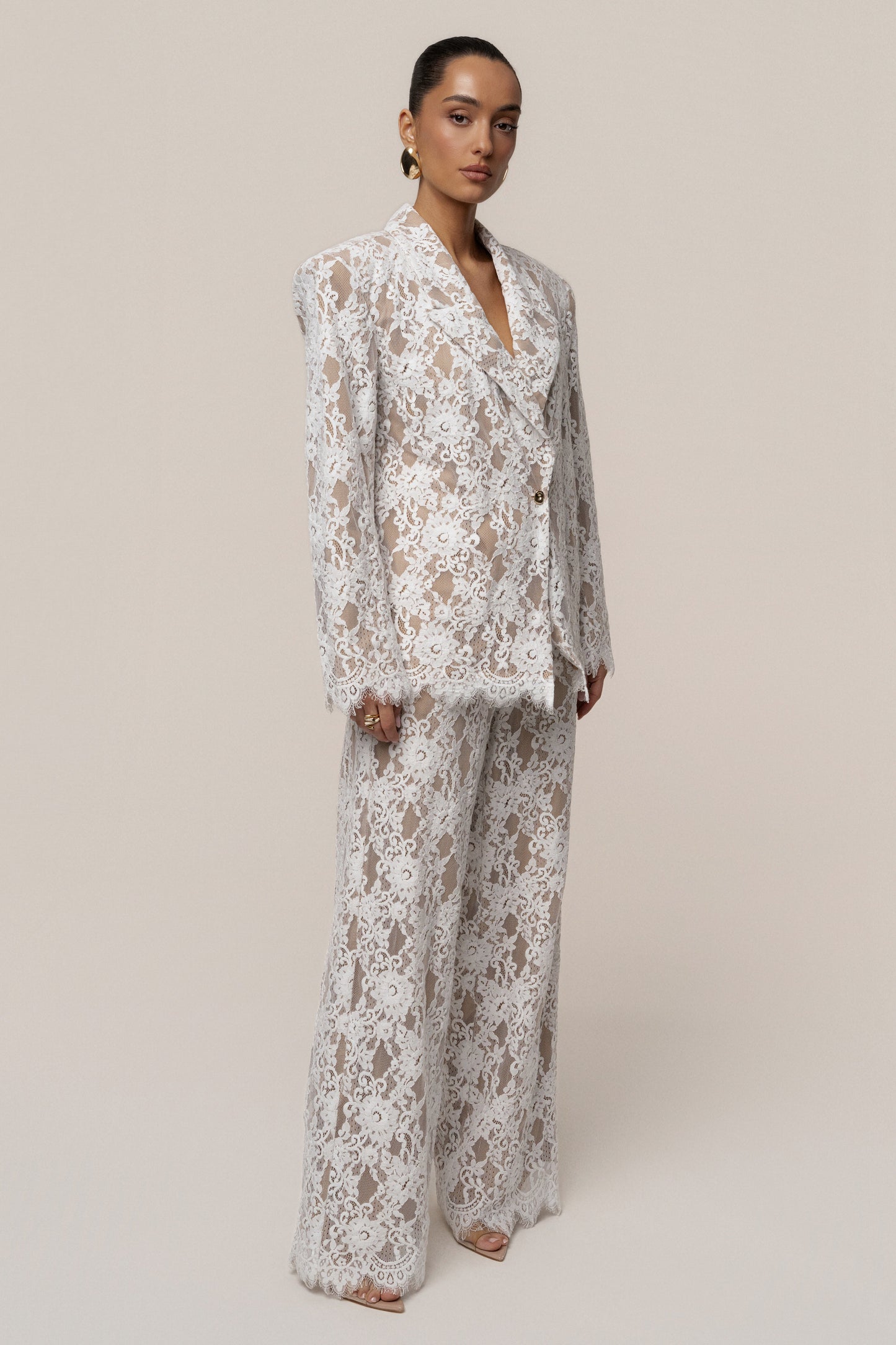 « Dentelle Désirée » — Blazer, Blanc