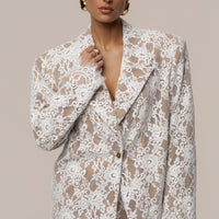 « Dentelle Désirée » — Blazer, Blanc