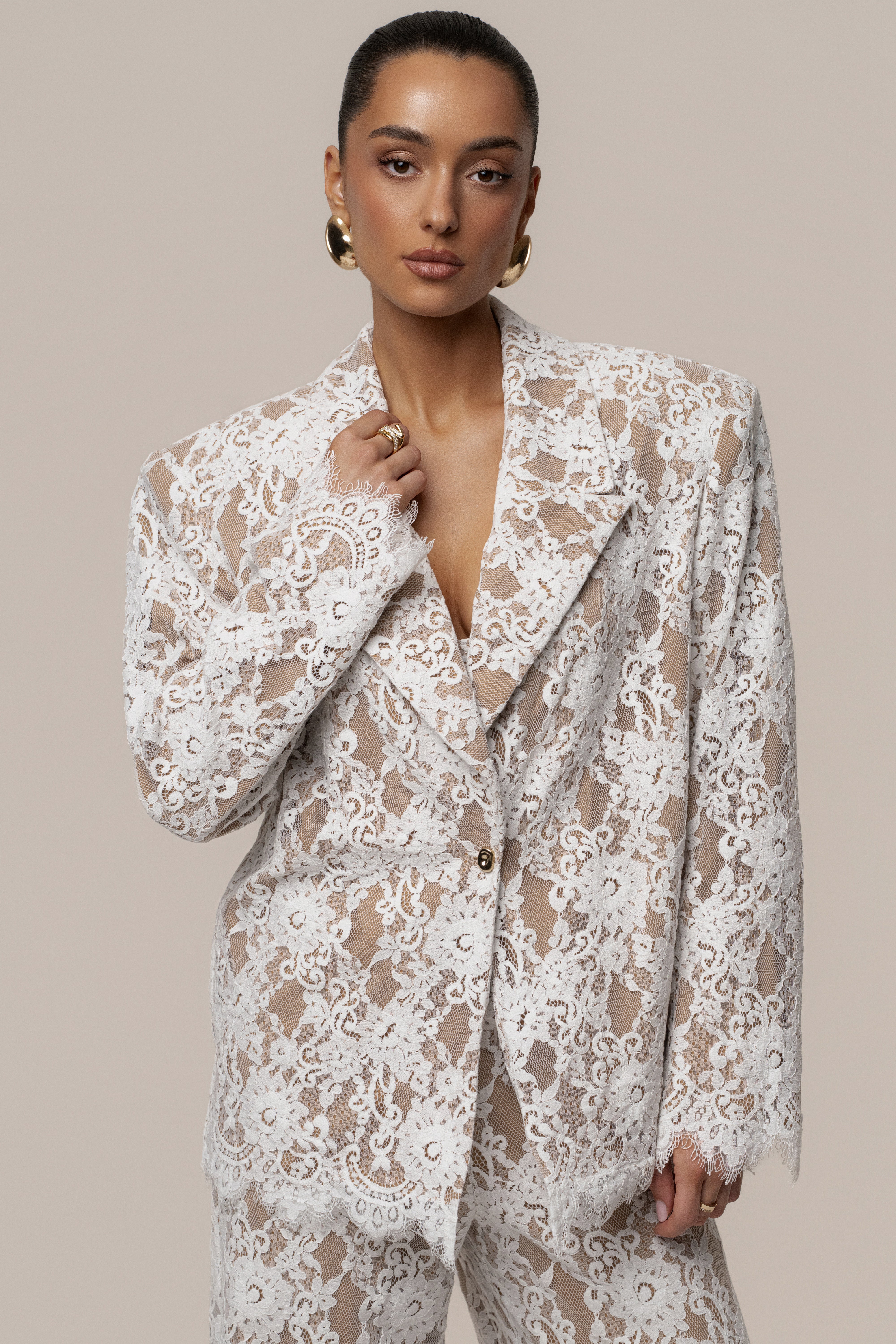 « Dentelle Désirée » — Blazer, Blanc