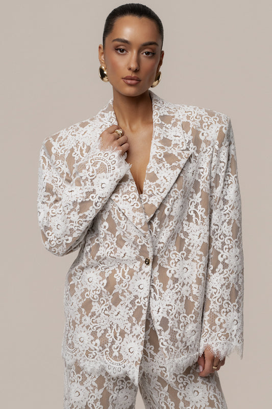« Dentelle Désirée » — Blazer, Blanc
