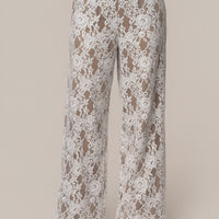 « Étreinte Éternelle » — Pantalon en Dentelle, Blanc