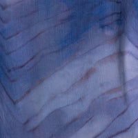 « Vagues du Couchant » — Robe Longue Dos Nu Imprimée, Bleu
