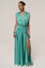 « Amalia » — Robe Longue Satinée, Aqua